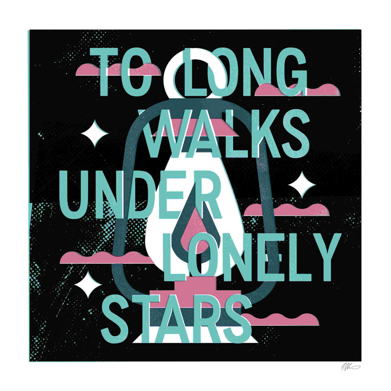 «Lonely Stars» par Robert John Paterson - Art textuel, H 30 po x l 30 po, Oui, Papier avec cadre simple noir