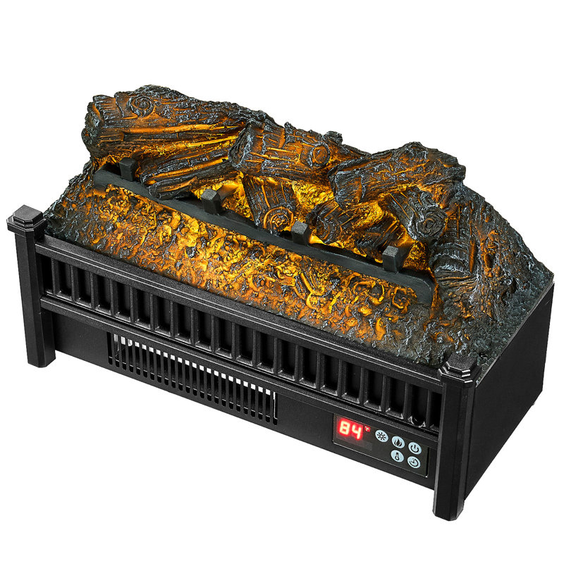 Cheminée électrique de 20 pouces avec bûches chauffantes 1500 W, chauffage rapide, 5 couleurs de flamme, luminosité des flammes, minuterie, télécommande, température précise, mesures multiples