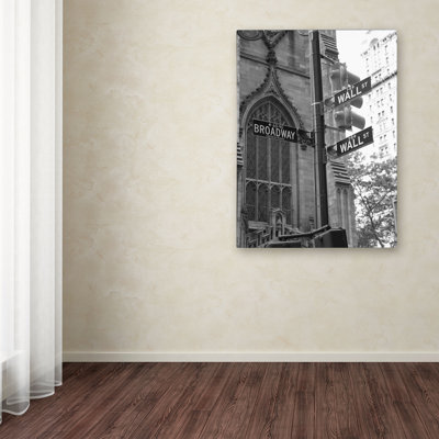 « wall street signs », reproduction de photo sur toile tendue