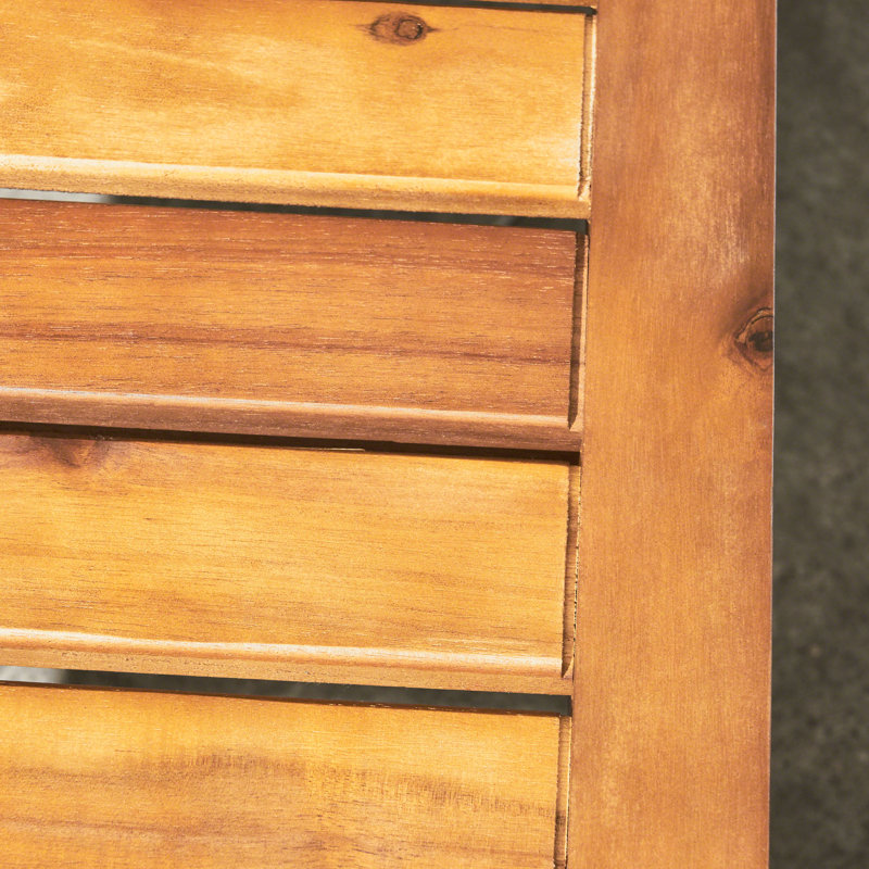 Banc en bois et en fer de 55,21 po de long avec double éclat profond de 15,7 po
