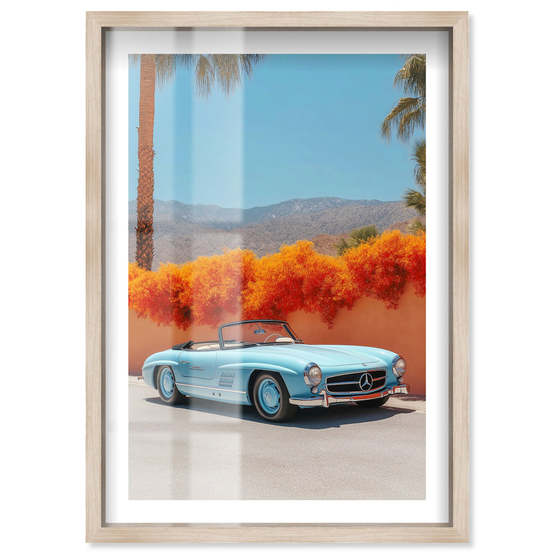 Impressions encadrées sport convertibles «Mercedbox» par Notoriart, cadre blond, 37 x 55, H 55 po x l 37 po, Crème, crème