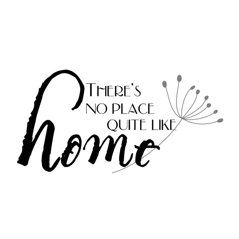 Décalcomanie murale « no like is like home », Noir / brume argentée