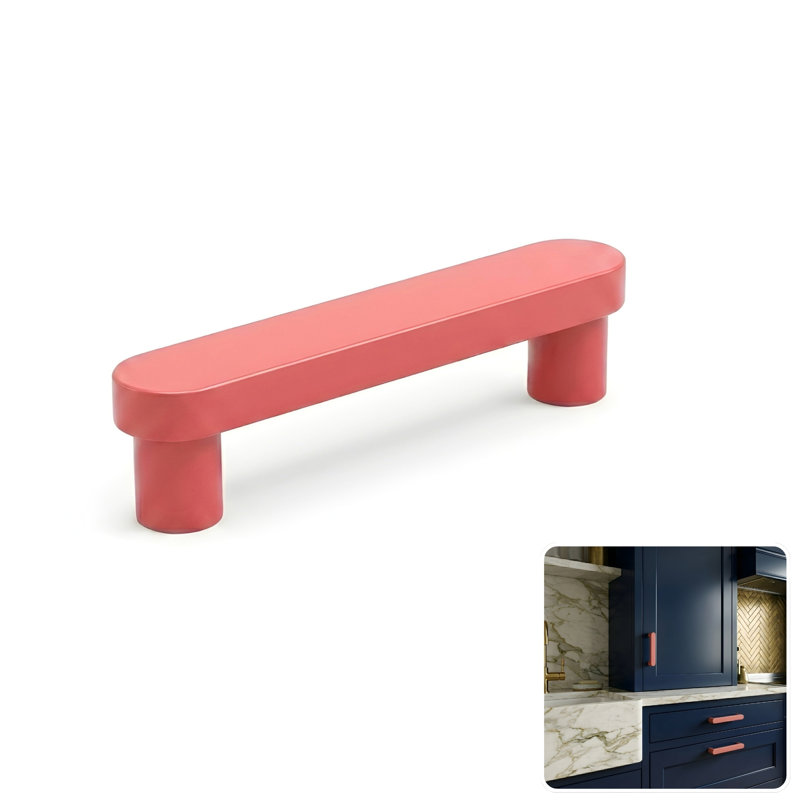 Poignée d'armoire moderne de style Mid-Century ROUS, 3 po, rosé (rose), 3'', Rosé (rose)