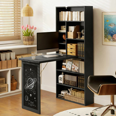 Bureau d'ordinateur mural, bureau à domicile convertible escamotable