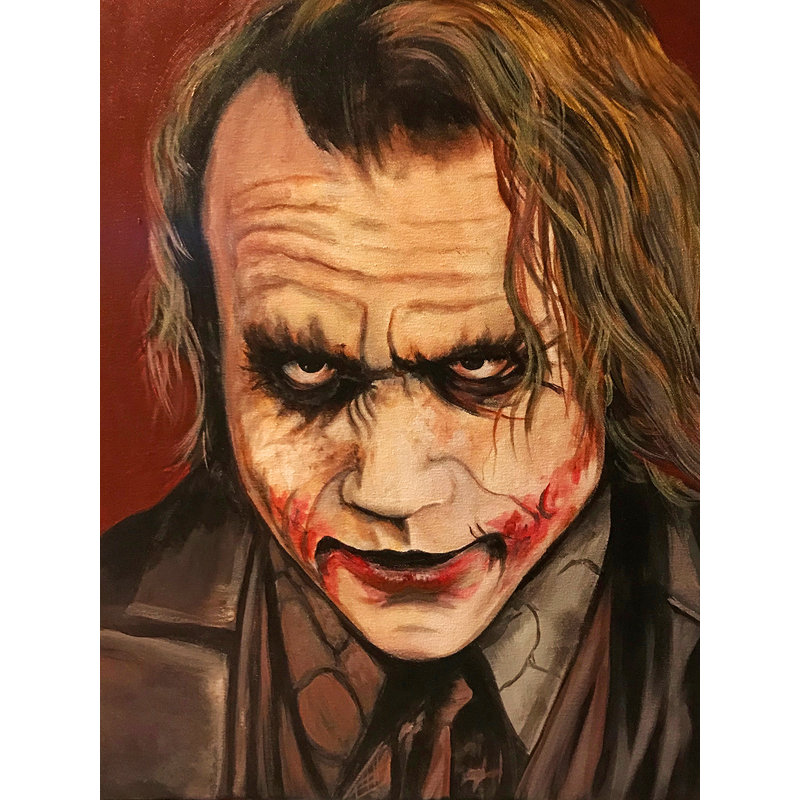 «Joker II» par Ed Capeau - reproduction d'art, Toile tendue, H 32 po x l 24 po x P 0,15 po, Pas de tapis