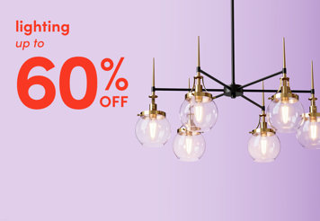 Lighting up to 60% off.