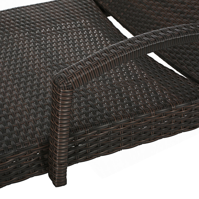 2Pc Chaise Lounge With Arm, Brown Multi, 2