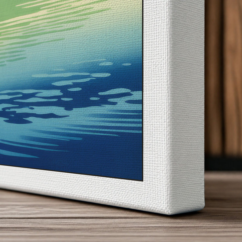 Mount Fuji in Mist Japandi - Wrapped Canvas, 18x12 - 45.7 x 30.5 cm, White Border