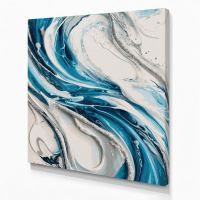 Abstrait art fluide sur toile grise 54