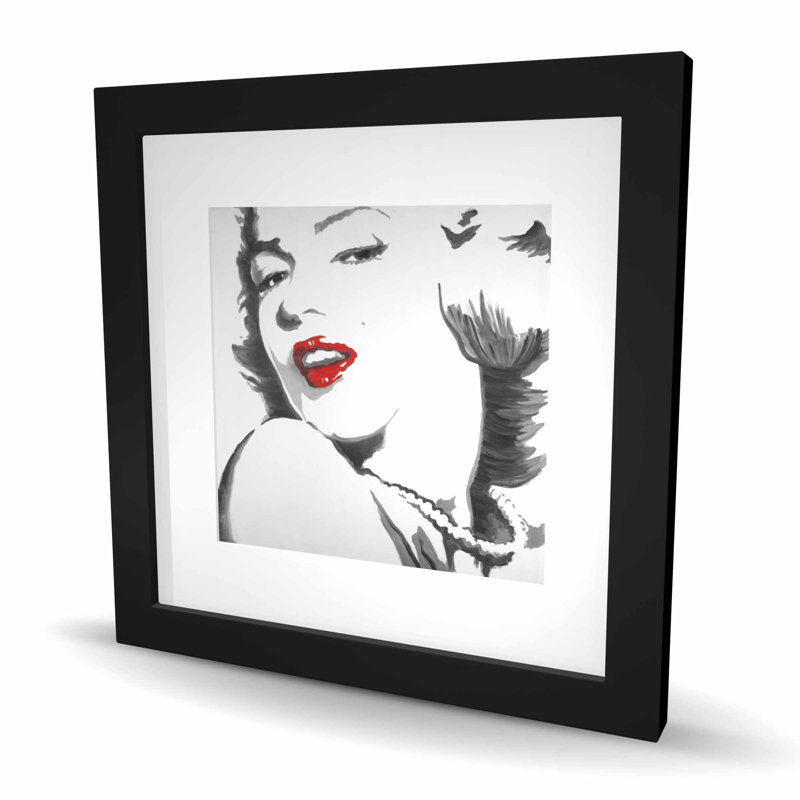 Marilyn Monroe, reproduction d'art encadrée, Noir, H 16 po x l 16 po