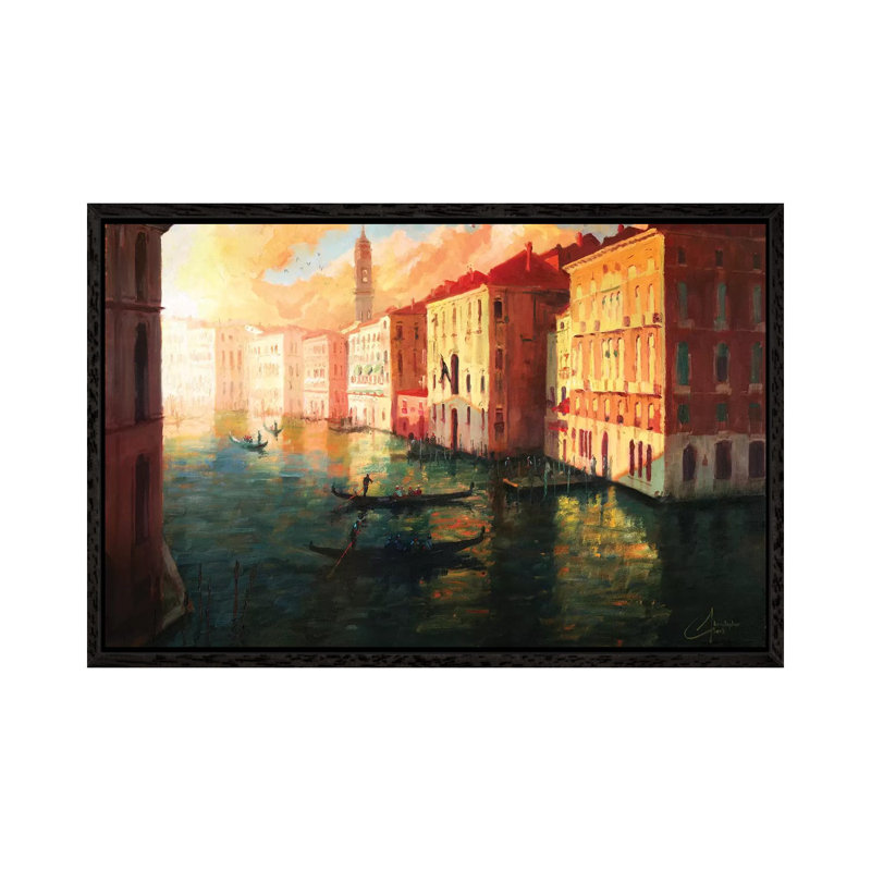 Venice, Italy – The Grand Canal At Sunset by Christopher Clark - Floater Frame Print on Canvas, 152.5 cm H x 101.5 cm W