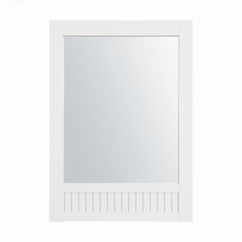 Through Lines Bathroom Mirror, 30" x 22", White