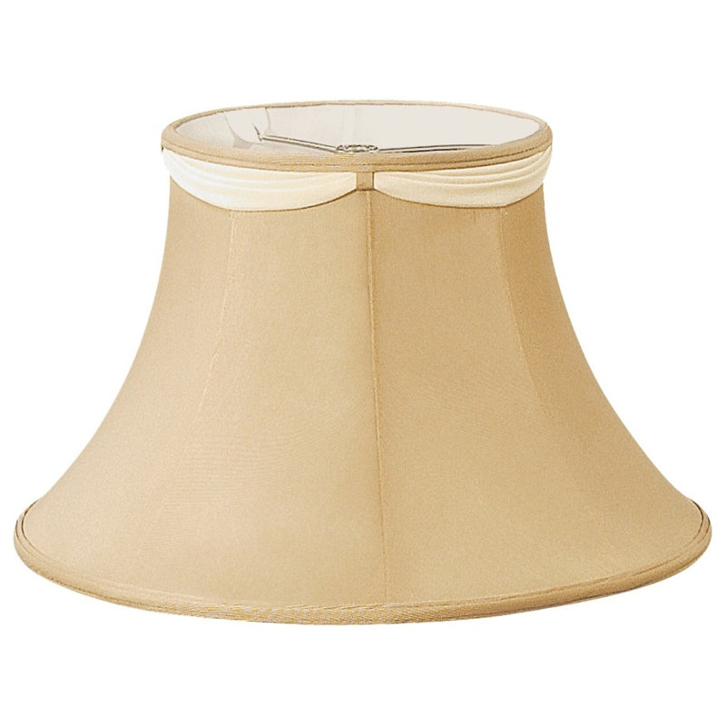 Abat-jour cloche en soie / shantung (araignée), Beige, H 9 po x l 14 po x P 14 po