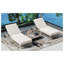Chaise longue d'extérieur avec dossier 5 positions TREXM, chaise longue en rotin de patio en PE, beige et blanc crème-1487068323
