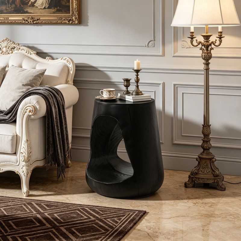 Table d'appoint Mgo Hollow, Noir
