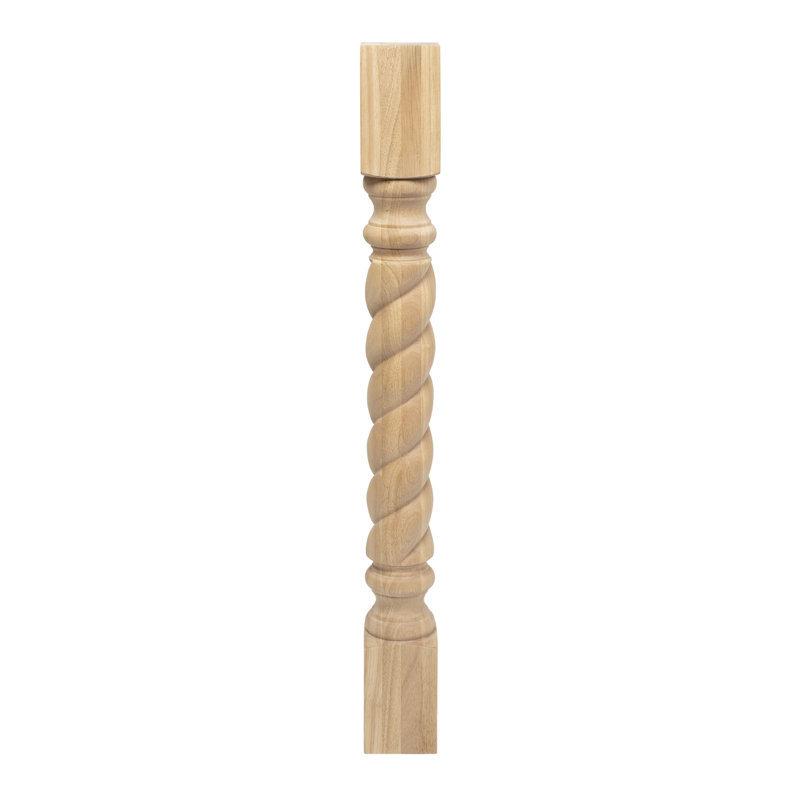 35.25" Unfinished Solid Hardwood Rope Kitchen Island Leg
