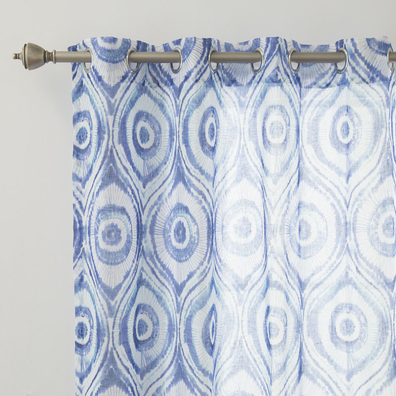 Rideaux semi-transparents Sunburst Shibori Ikat