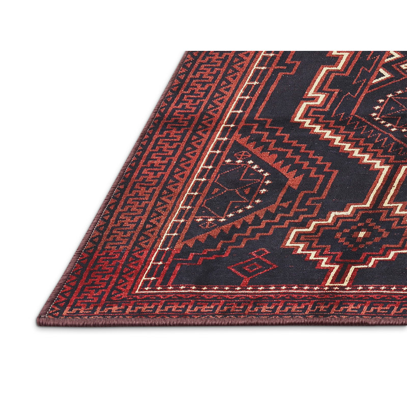 Tapis oriental multicolore tissé à la machine Oriental, Rectangle 2 pi x 3 pi