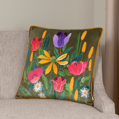 Floral Square Throw Cushion