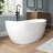 Tidal 60'' Freestanding Deep Soaking Acrylic Bathtub with Overflow Drain-124883377