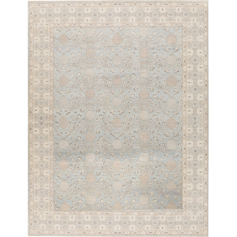 Tapis oriental beige en laine noué à la main Neo Villa