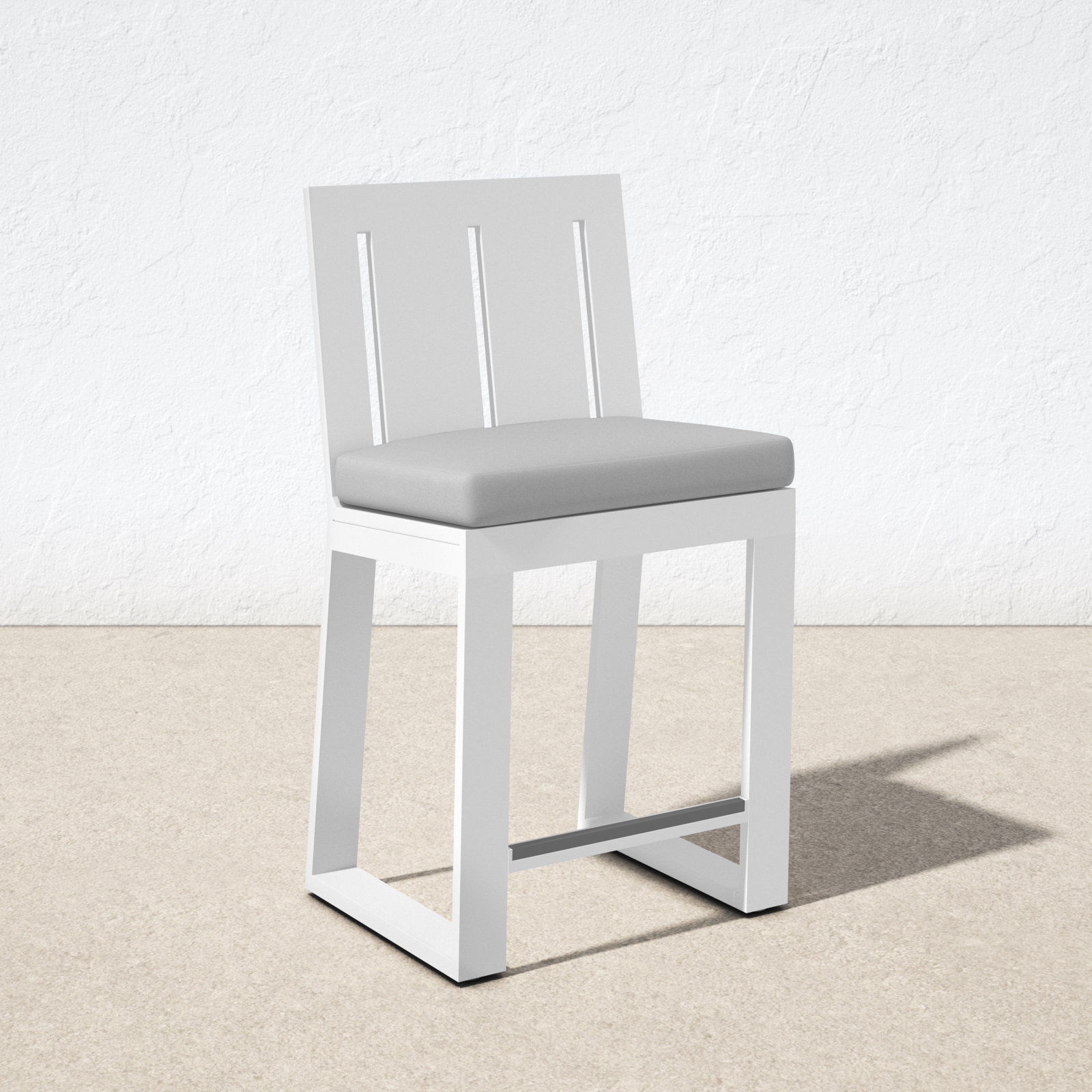 Camela Sunbrella® Patio Bar Stool, Cast Silver Sunbrella®, Bar Stool (26" Seat Height)