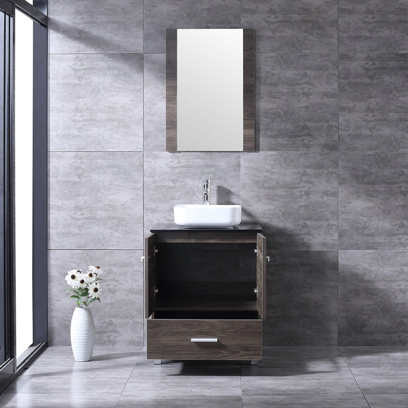Ensemble de meuble-lavabo simple 24 po avec miroir Aldhair