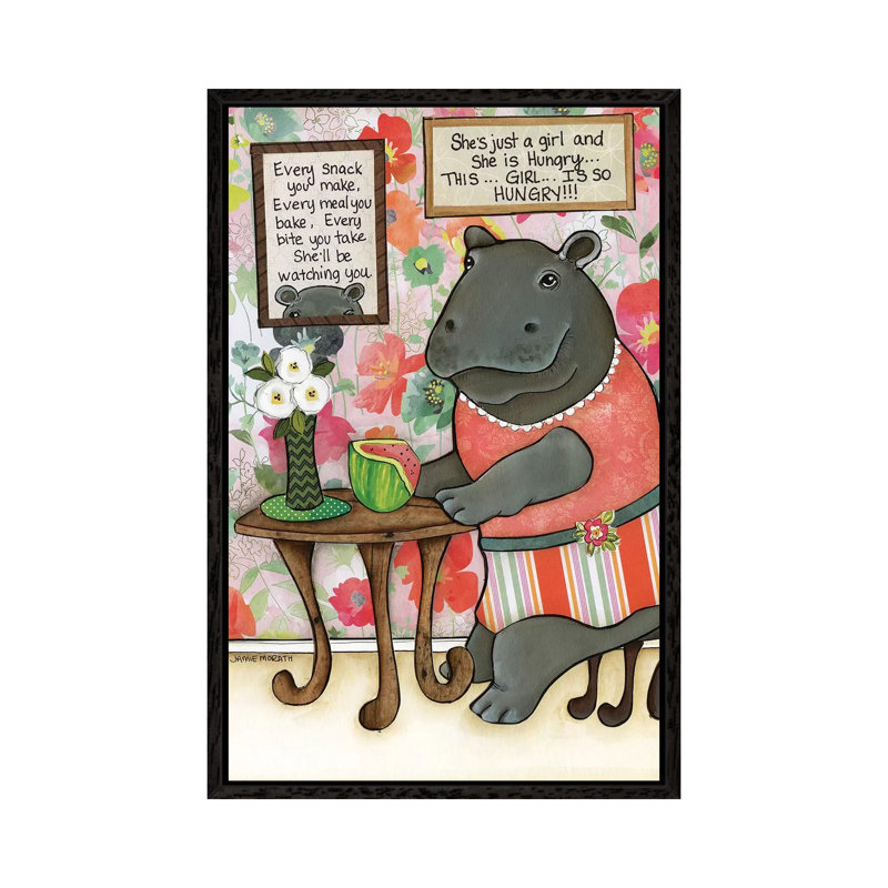 Just A Girl by Jamie Morath - Print on Canvas, Black Floater Framed, 66.04cm H x 45.72cm W x 3.81cm D