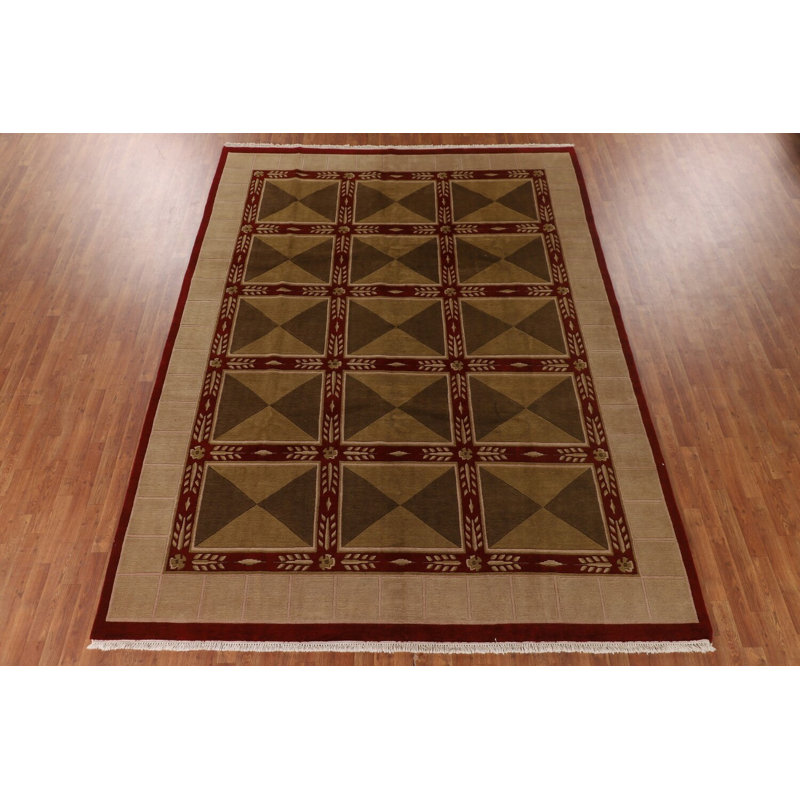Tapis oriental géométrique népalais 9 x 12