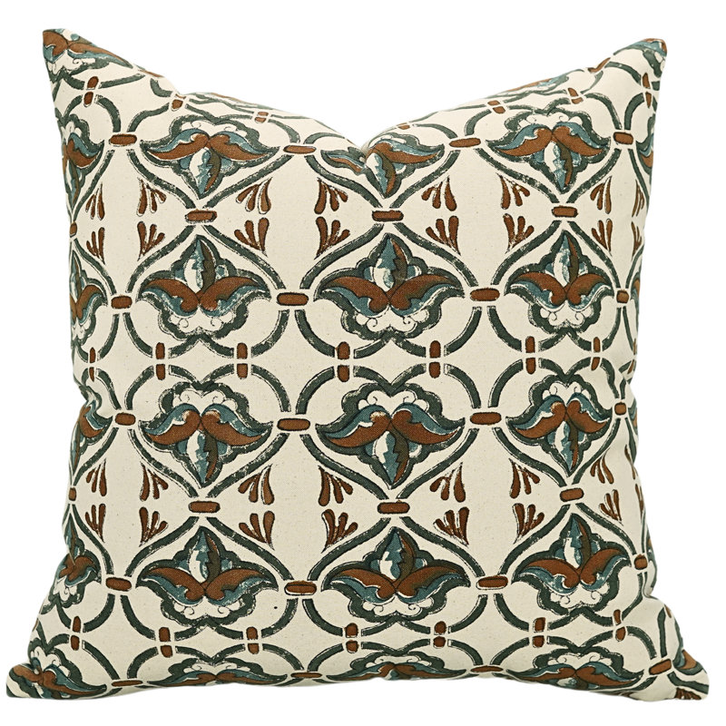Housse de coussin en coton Floral, H 14 po x l 14 po
