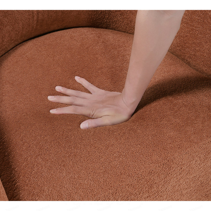 Fauteuil pivotant d'appoint en microfibre rembourré pour un confort optimal, mobilier moderne pour la maison, 1 pièce, style baril