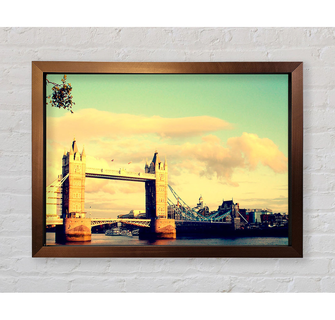 London Tower Bridge Retro - Einzelner Bilderrahmen Kunstdrucke