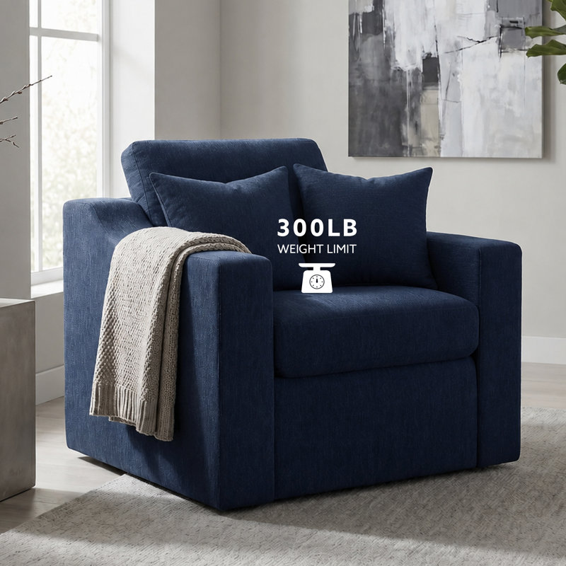 Lockheart 32" Accent Chair Slope Arm Blue, Blue