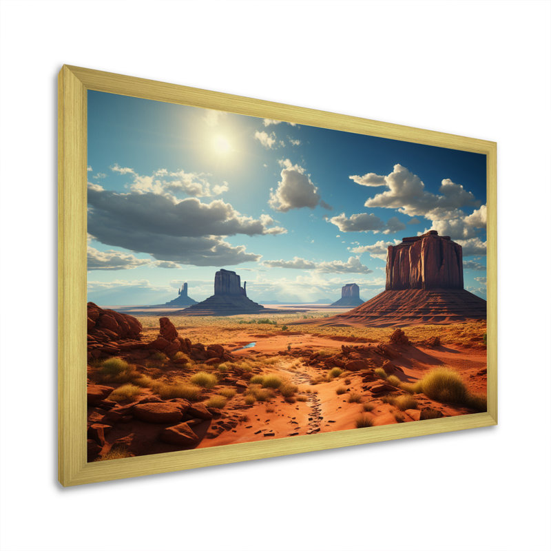 «USA Monument Valley Magic», art mural américain pour le salon, H 30 po x l 40 po x P 1,5 po, Cadre doré