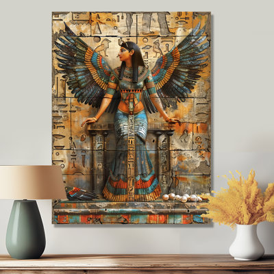 Décoration murale bleue et beige, déesse égyptienne III - Égypte