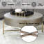 Table basse brun clair et champagne