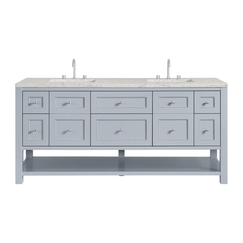 Breckenridge 72'' W Double Vanity, Serenity Blue, Eternal Jasmine Pearl