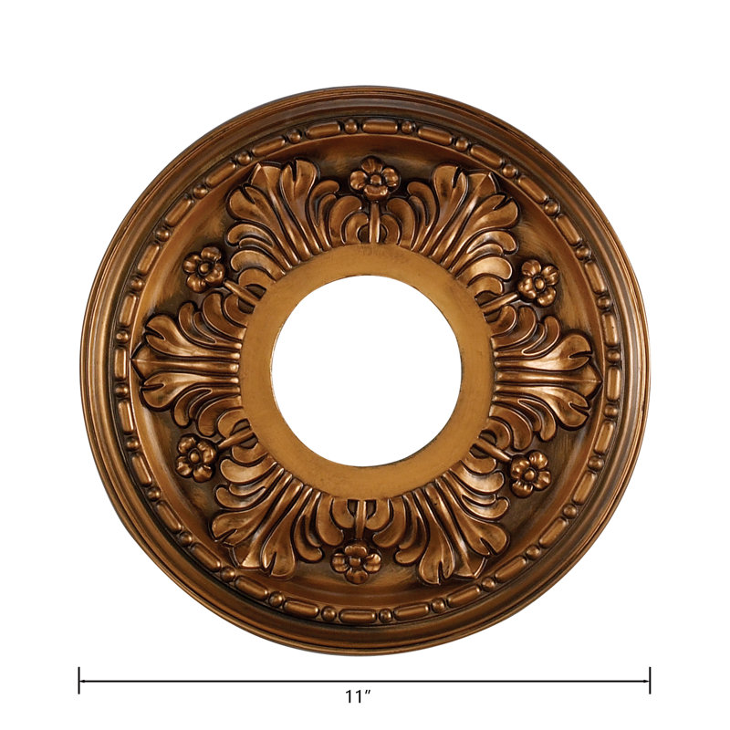 Acanthe, médaillon large de 11 po - bronze antique, Bronze Antique