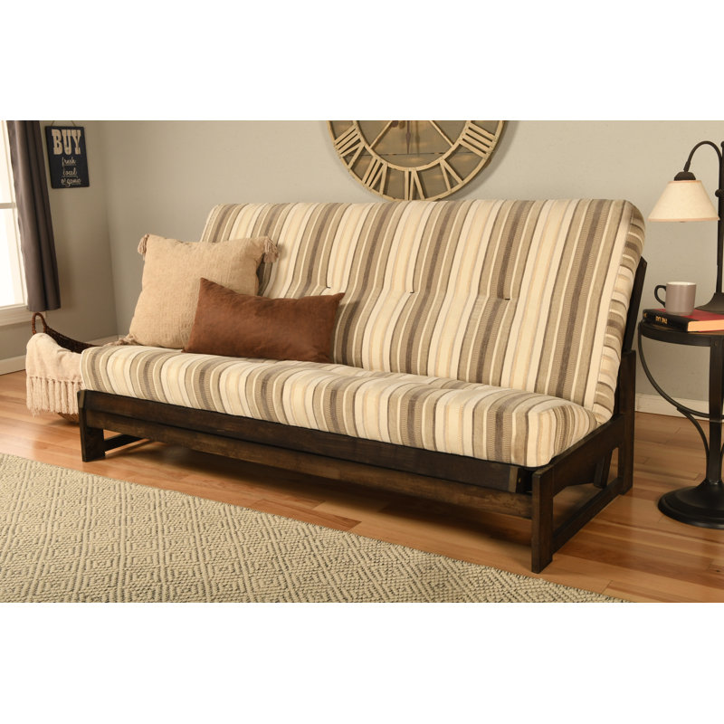 Stratford Full Size 76" Wide Futon Frame and Mattress, Parma Gray Polyester Blend