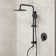 Wall Mount Pressure-Balanced Shower System,10"Rainfall Shower Head with Slider Bar Handheld Spray