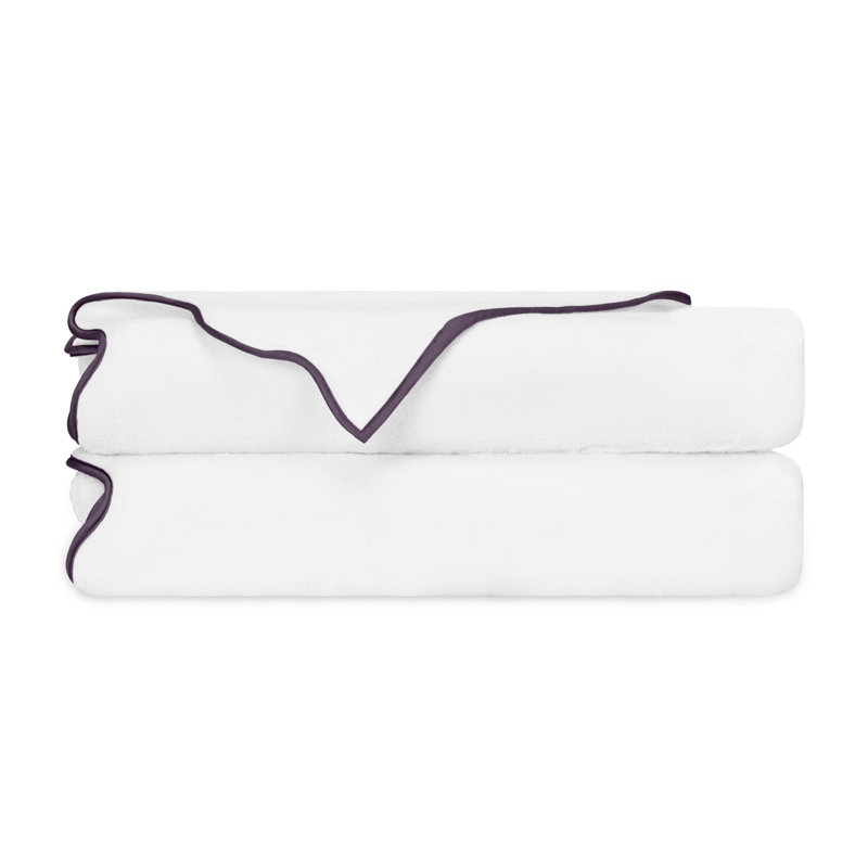 Antalya 2-pc Bath Towel Set, White/Purple, 2 Pack - Bath Tower