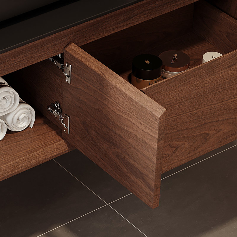 Meuble-lavabo simple de 48 po, meuble-lavabo prÃ©assemblÃ© Ã  fixation murale avec armoires en bois massif, meuble-lavabo suspendu avec rangement, meuble-lavabo avec lavabo