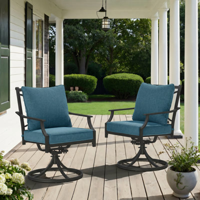 Swivel Rocker Patio Dining Armchair With Cushions