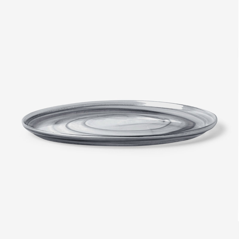 Nocturne Set of 6 Dinner Plates, Black, 28cm