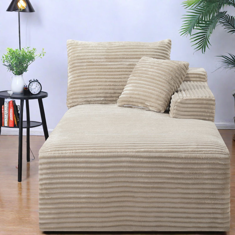 Canapé à compression, causeuse moderne en velours côtelé compact pour petite maison