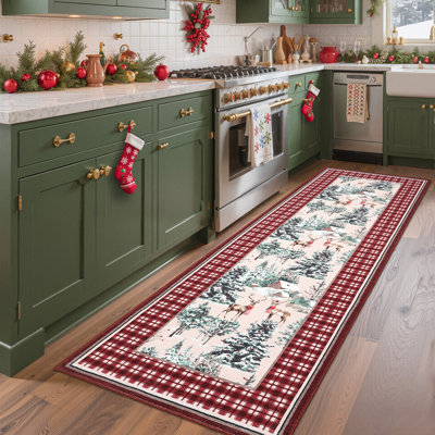 Tapis de couloir antidérapant Christmas Reindeer