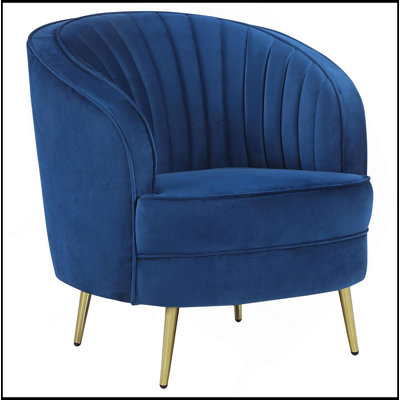 Blue Channel Tufted Chair