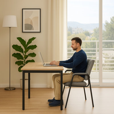 Chaises de salle d'attente de bureau en simili cuir, ensemble de 2 - Chaises de réception et d'invité de bureau modernes avec accoudoirs pour siège visiteur