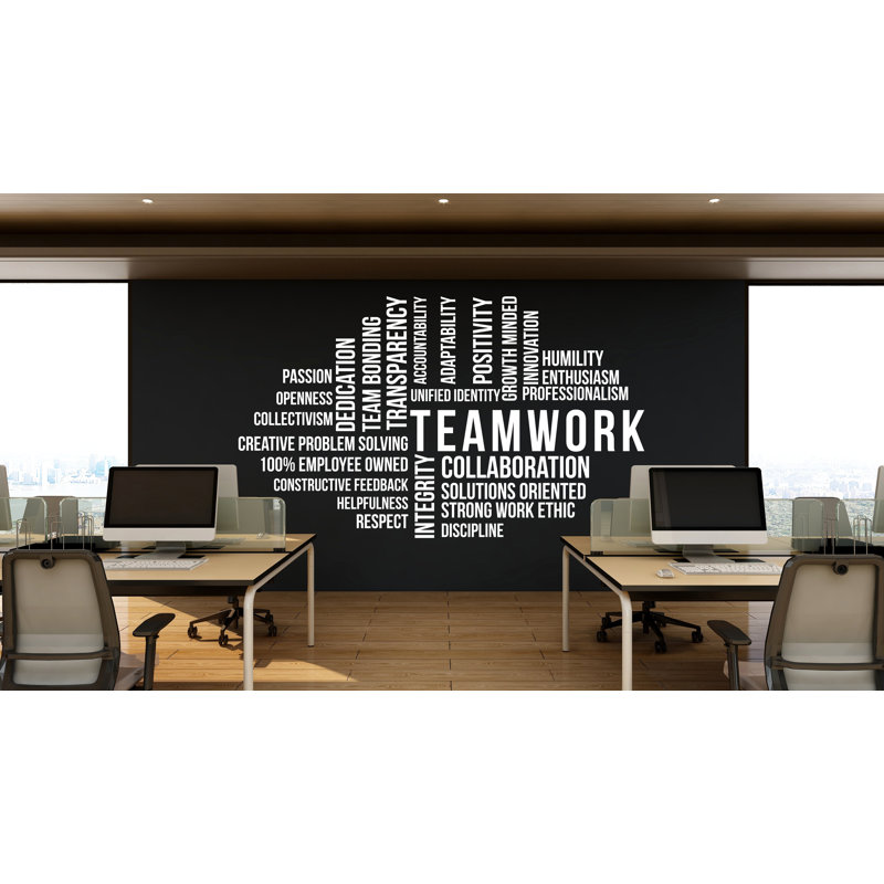 Autocollant de bureau Teamwork, H 18 po x l 30 po, Blanc
