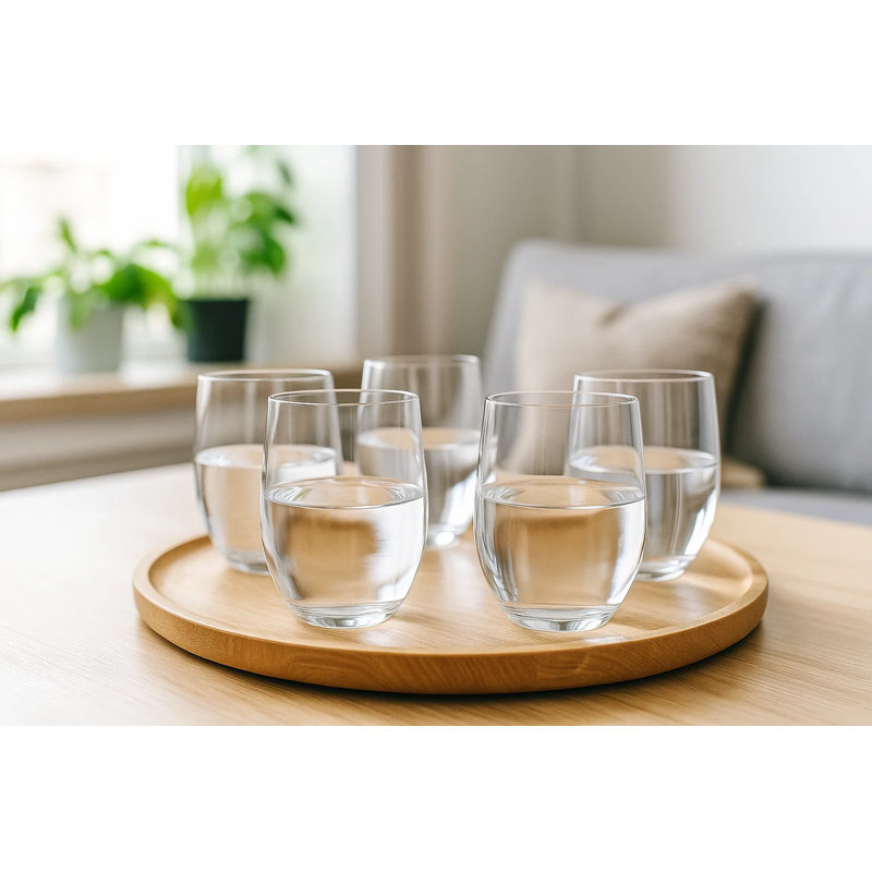 Ensemble de 6 verres à vin Quatro Stemless DOF New MS, transparent